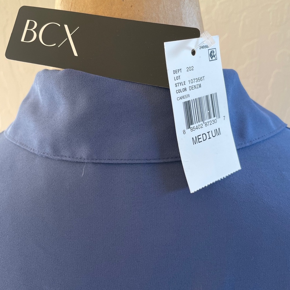 Beautiful Denim Colored Long Sleeve Blouse, Med - Picture 4 of 5